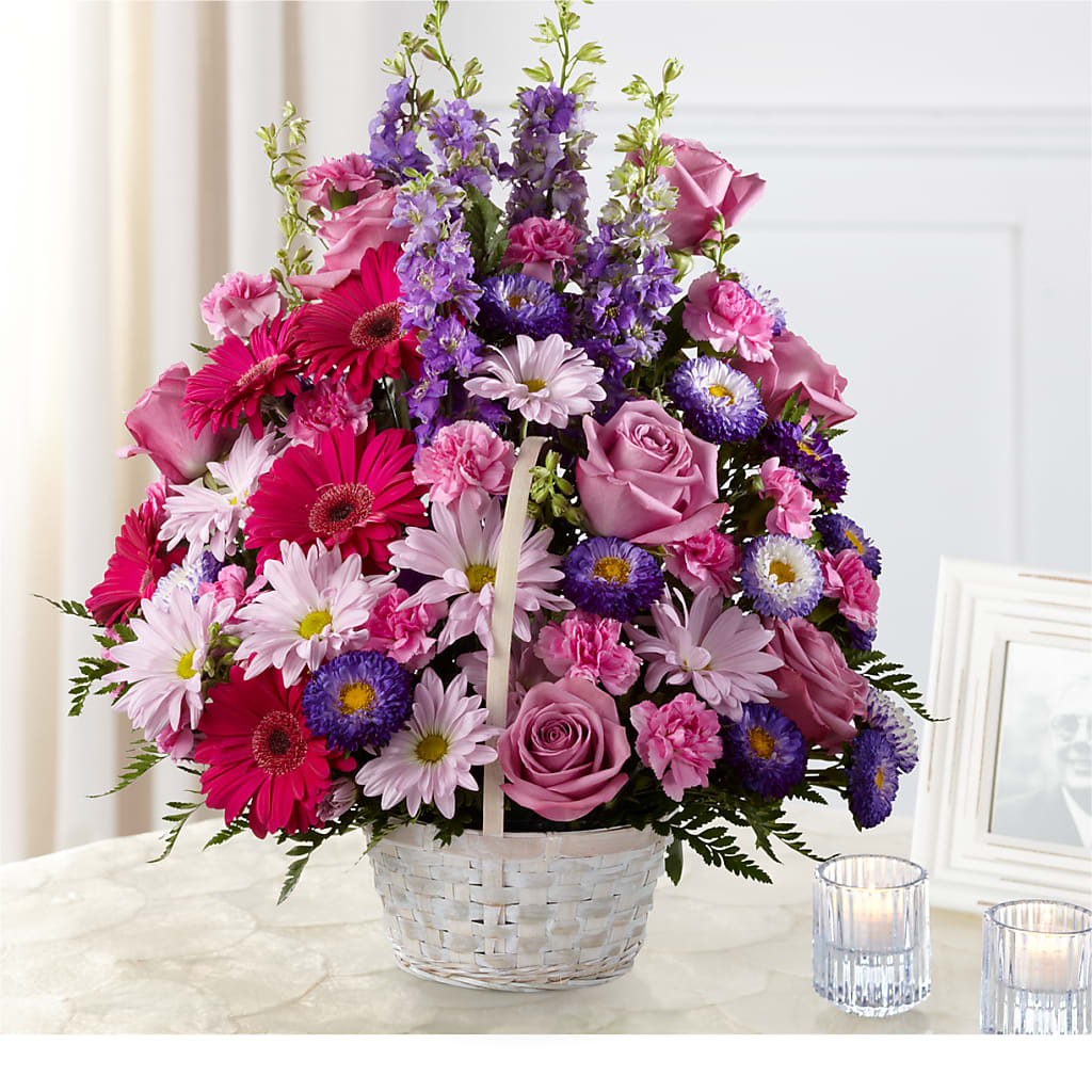 Pastel Peace Basket – Amour Flowers, Frederick MD