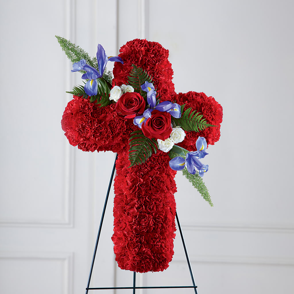 Faithful Hero Floral Cross – Amour Flowers, Frederick MD