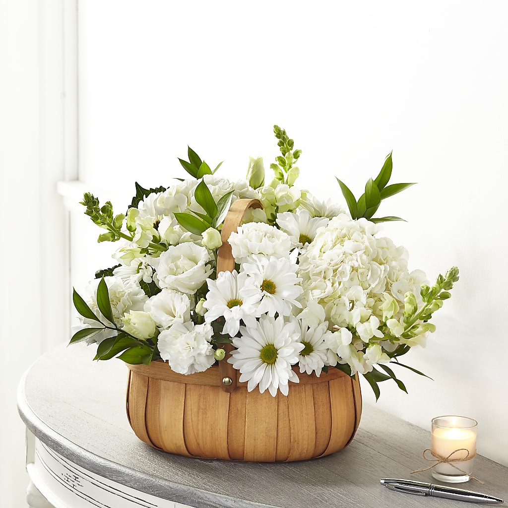 Pure Ivory Basket – Amour Flowers, Frederick MD