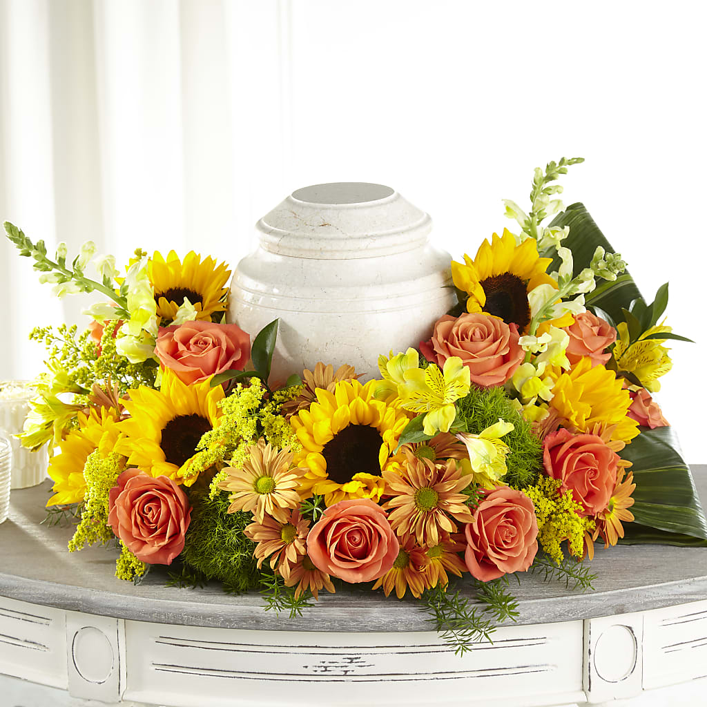 Faithful Sunflower Cremation Adornment – Amour Flowers, Frederick MD