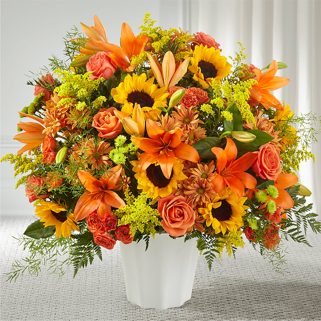 Harvest Thoughts Floor Basket – Amour Flowers, Frederick MD
