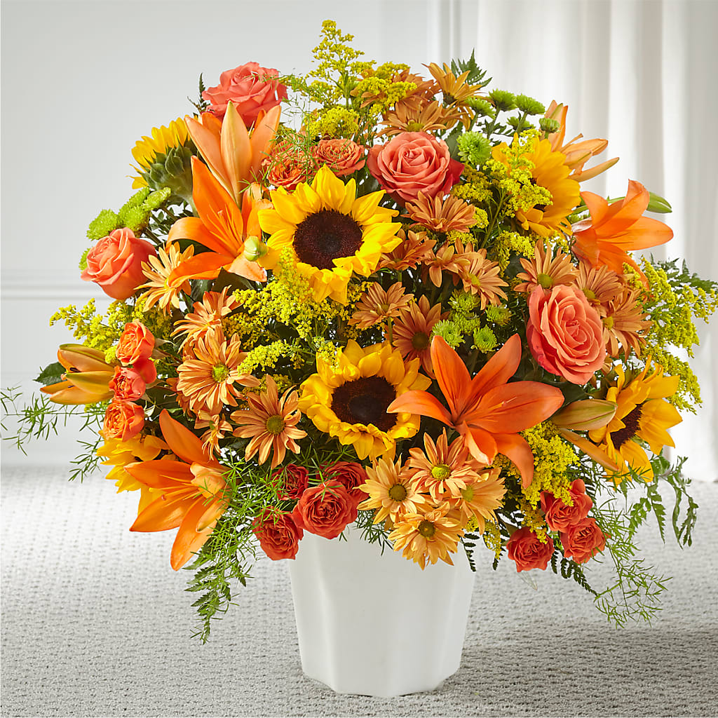 Harvest Thoughts Floor Basket – Amour Flowers, Frederick MD