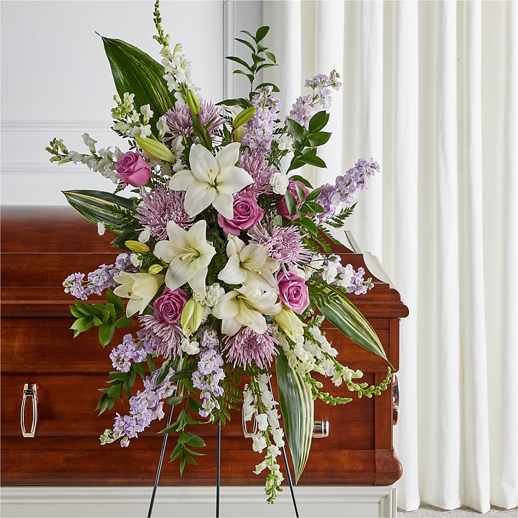 Grateful Hearts Standing Spray – Amour Flowers, Frederick MD