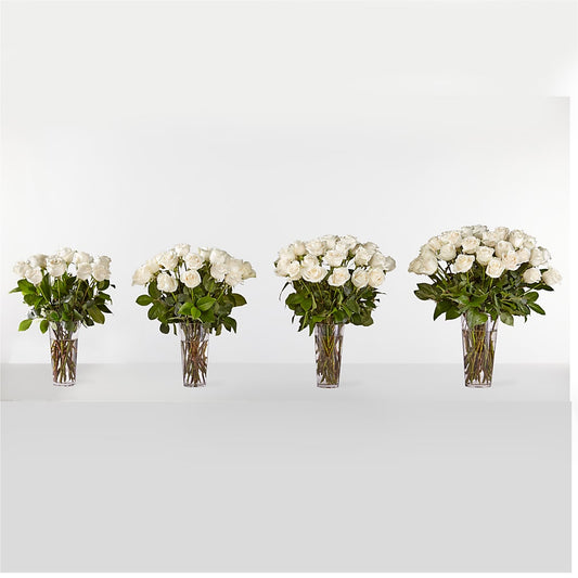Long Stem White Rose Bouquet –  Amour Flowers, Frederick MD