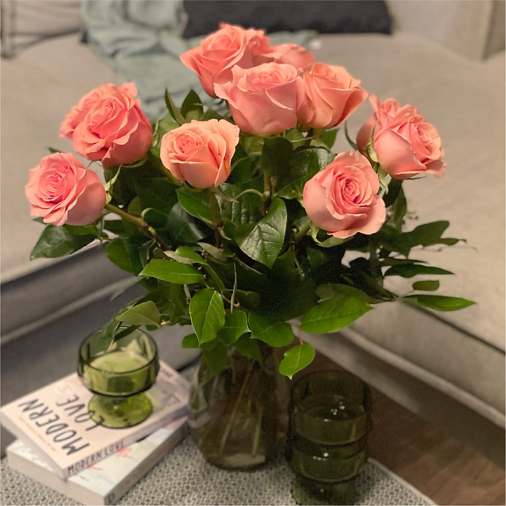 Long Stem Pink Rose Bouquet –  Amour Flowers, Frederick MD