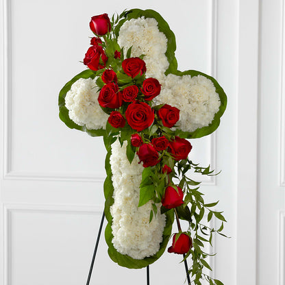 Floral Cross Easel –  Amour Flowers, Frederick MD