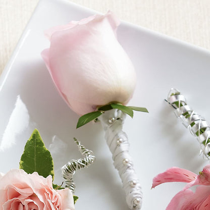 Pink Rose Boutonniere –  Amour Flowers, Frederick MD