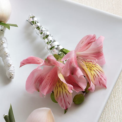 Pink Peruvian Lily Boutonniere –  Amour Flowers, Frederick MD