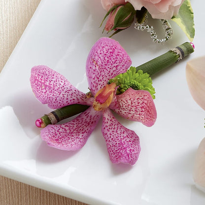 Pink Mokara Boutonniere –  Amour Flowers, Frederick MD
