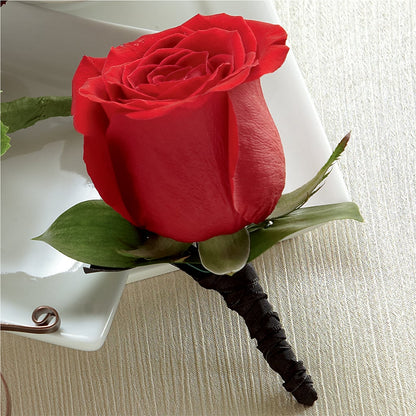 Red Rose Boutonniere –  Amour Flowers, Frederick MD
